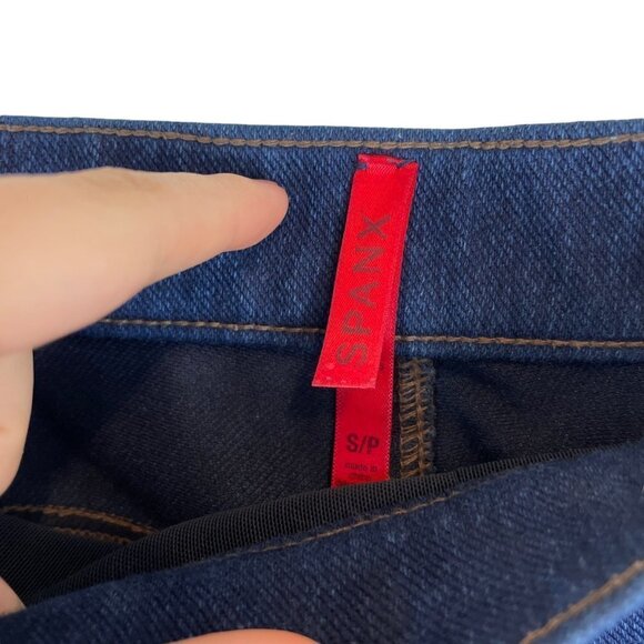 Spanx Ready To Wow Cropped Denim Leggings Blue Stretch Jegging Size S - Picture 4 of 11